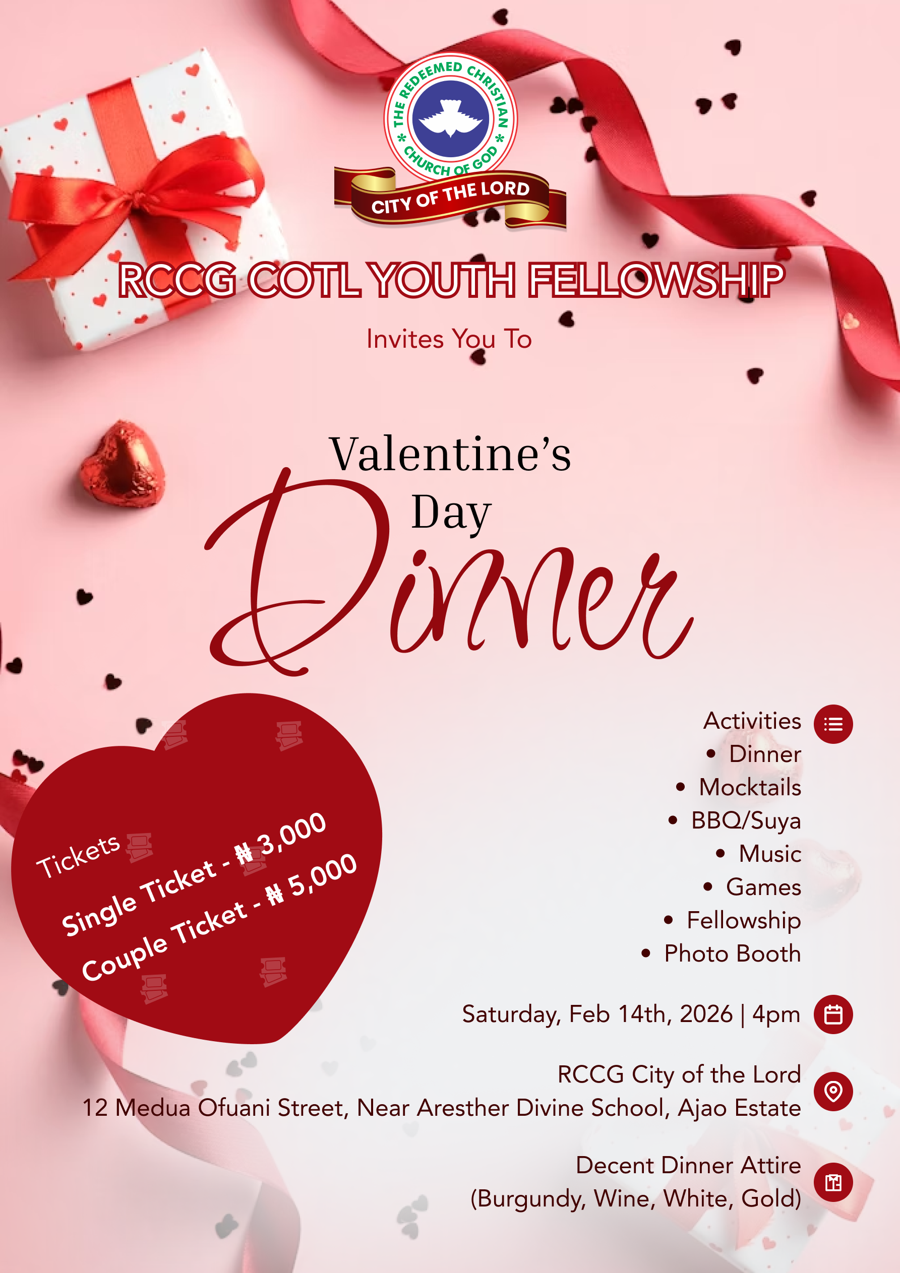 RCCG COTL Valentine's Day Dinner